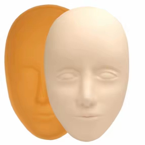 3D立体纹绣练习皮人面皮底座纹眉眼线练手仿真人脸皮硅胶