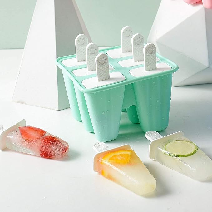 跨境DIY冰淇淋硅胶雪糕模具硅胶冰格冰棒模具6连格厂家批发